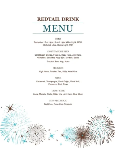 redtail golf menus 00